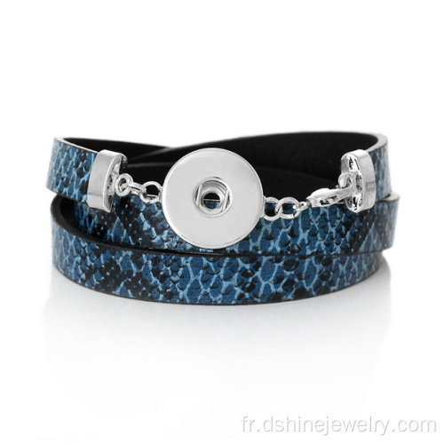 Noosa Bracelet BRICOLAGE bouton Snap bracelet de cuir de serpent